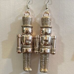 Gold Christmas Nutcracker Earrings          (Nickel Free)